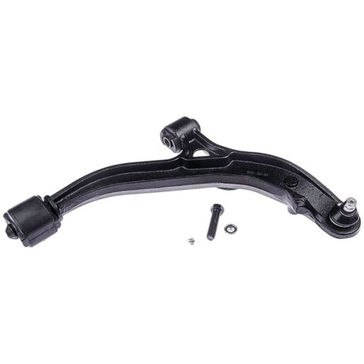 CB81014 ProSeries OE+ Control Arm in black metal, complete with bushings and ball joint, plus an included screw and washer, shown on a white background.