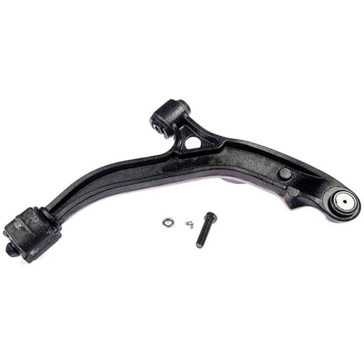 A CB81013 ProSeries OE+ Control Arm in black, complete with mounting hardware including a bolt, washer, and screw, isolated on a white background.