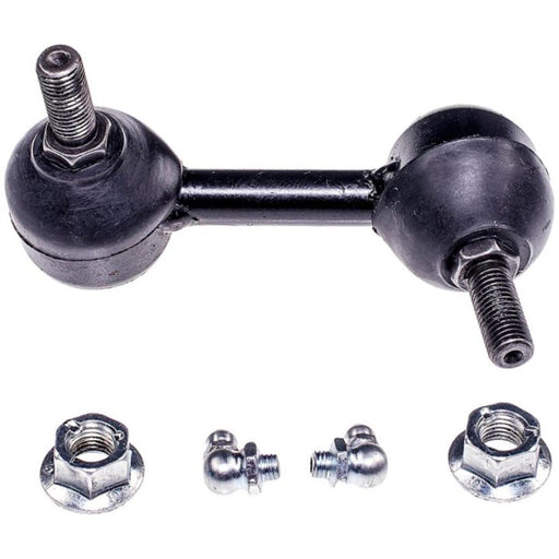 A set of SL90542 ProSeries OE+ Stabilizer Links in black, featuring mechanical linkage with ball joints and three pairs of nuts alongside small metal components arranged below.