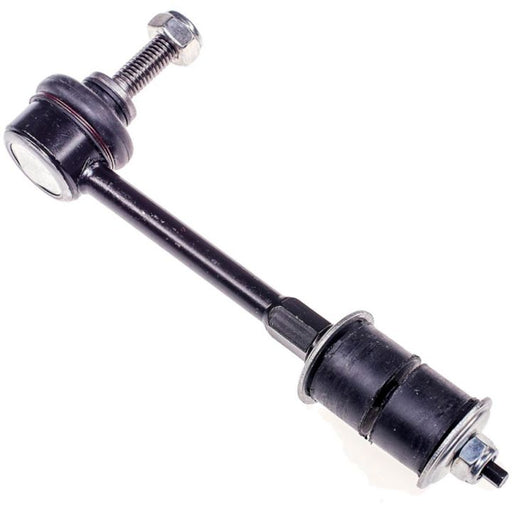 The SL90565 ProSeries OE+ Stabilizer Link is a black automotive part featuring cylindrical sections, a threaded bolt, and a rubber bushing.