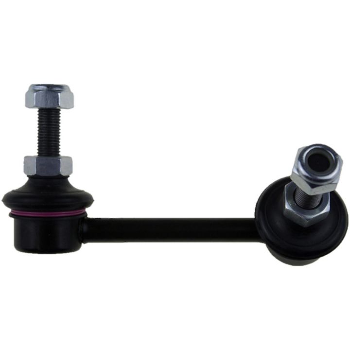 A SL69541 ProSeries OE+ Stabilizer Links automotive suspension stabilizer link in black, featuring two bolts at each end.