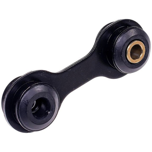 Close-up of SL37045 ProSeries OE+ Stabilizer Links, a black automotive control arm with bushings on both ends, against a white background.