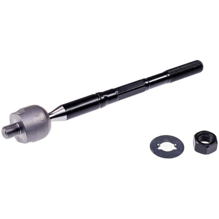 TI74150XL ProSeries OE+ Tie Rods with a metal steering rack tie rod end, featuring a black finish, and including a nut and washer, displayed on a white background.