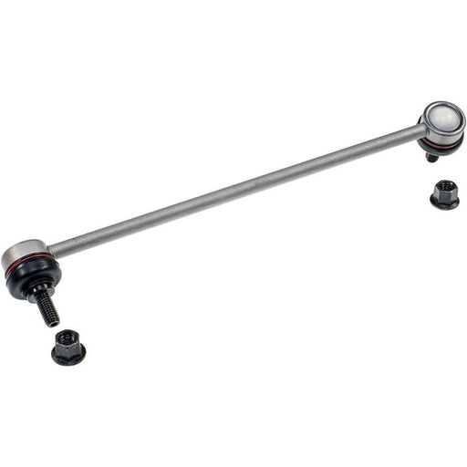 SL14042XL ProSeries OE+ Stabilizer Links, featuring durable joints and secure bolts at each end, installed laterally with two loose nuts positioned underneath.