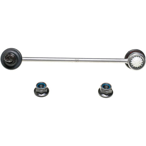 The SL63191XL ProSeries OE+ Stabilizer Links features a metal car stabilizer link equipped with bushings at both ends, and it includes two metal nuts with blue centers.