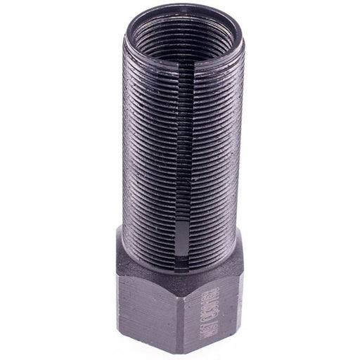 A black, cylindrical metal object with external threading, ending in a hexagonal base — the AS96051 ProSeries OE+ Tie Rod Adjusting Sleeves.