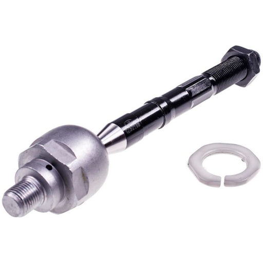 A TI63340XL ProSeries OE+ Tie Rod, which includes a metal rod, a nut, and a white plastic washer, displayed on a white background.
