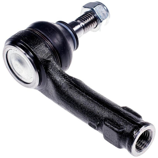 Close-up of a TO21001 ProSeries OE+ Tie Rod featuring a black metal finish with an attached bolt, nut, and threaded end.