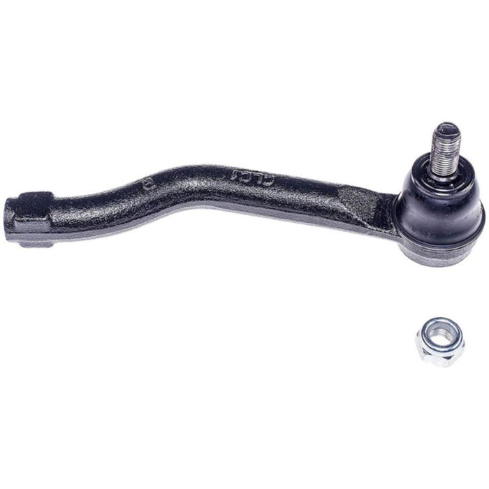 A TO59272 ProSeries OE+ black automotive tie rod end with a silver nut placed nearby on a white background.