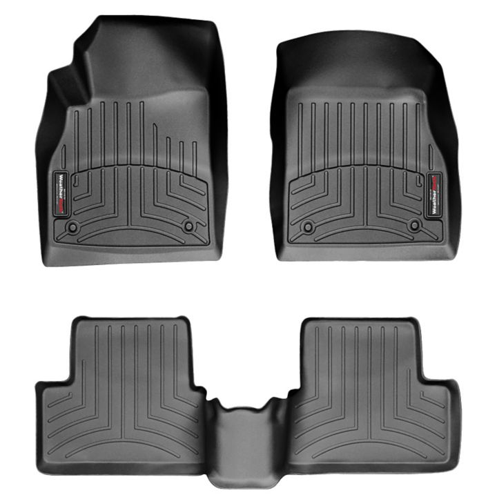 44244-1-2 WeatherTech® Custom Front & Rear FloorLiner™ Kit, Black