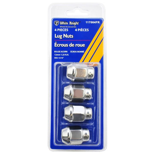 117064FR White Knight 117064FR Bulge Acorn Lug Nuts, Chrome, 4-pk