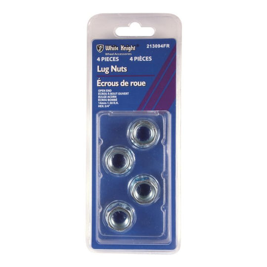 213094FR White Knight Bulge Acorn Lug Nuts, 14-mm x 1.50