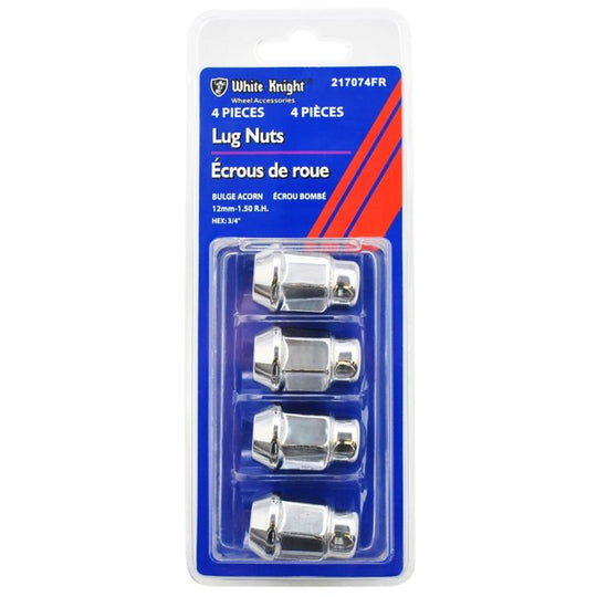 217074FR White Knight 217074FR Bulge Acorn Lug Nuts, Chrome, 4-pk