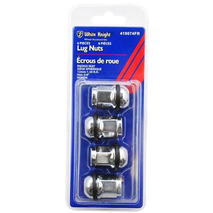 419074FR White Knight 419074FR Radius Lug Nuts, Chrome, 4-pk