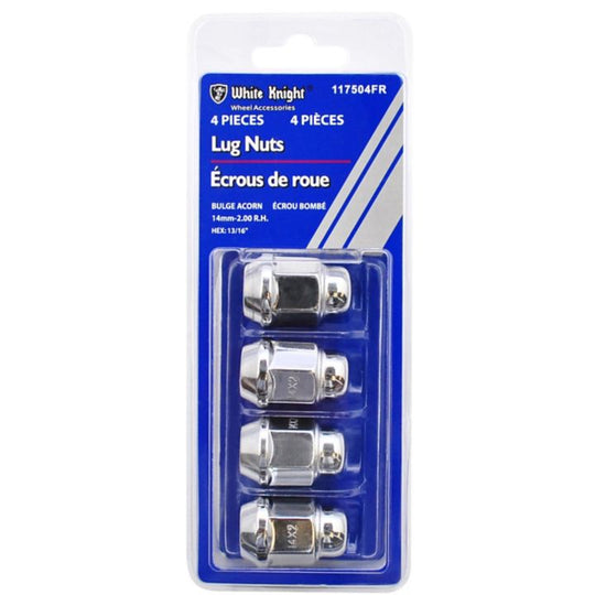 117504FR White Knight 117504FR Bulge Acorn Lug Nuts, Chrome, 4-pk