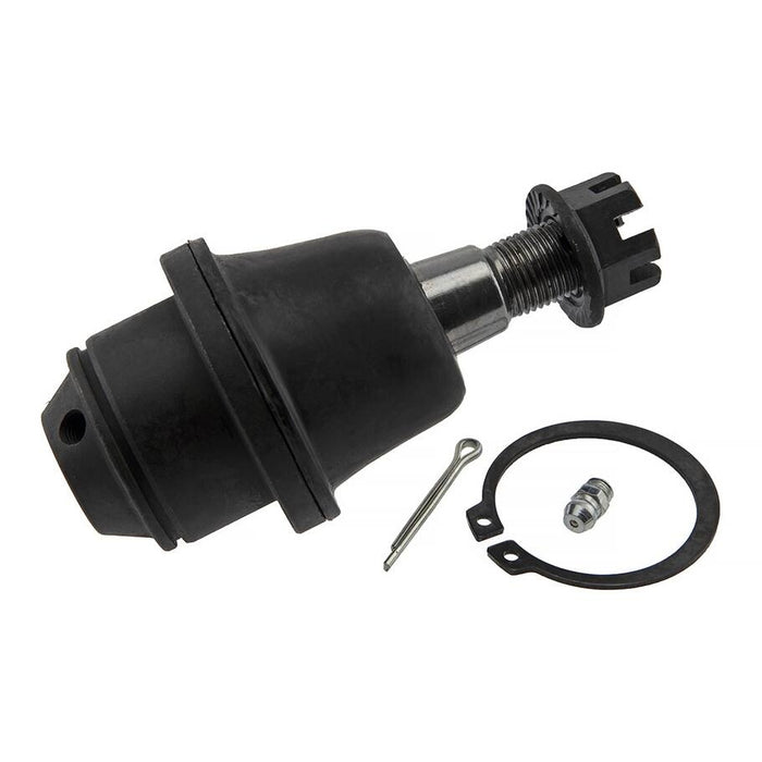 154500007 Pro-Series OE Ball Joints featuring a cotter pin, retaining ring, and grease fitting situated against a white background.