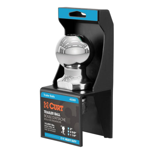 40069 2 Trailer Ball (1-1/4 x 2-5/8 Shank, 10,000 lb, Chrome)
