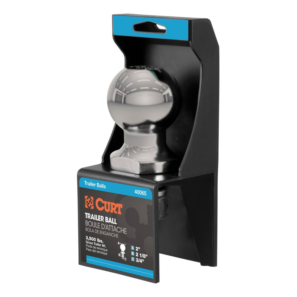 40082 2 Trailer Ball (3/4 x 2-1/8 Shank, 3,500 lb, Stainless)