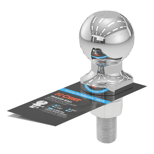40018 2 Trailer Ball (3/4 x 2-1/8 Shank, 3,500 lbs., Chrome)
