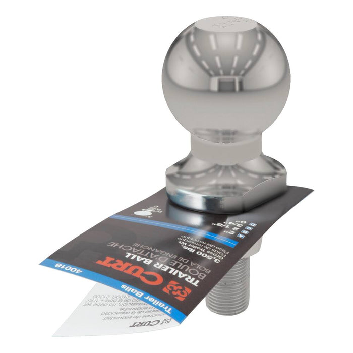 40052 2 Trailer Ball (3/4 x 2-1/8 Shank, 3,500 lbs., Stainless)
