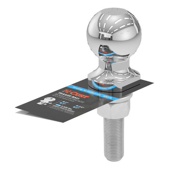 40019 2 Trailer Ball (3/4 x 3 Shank, 3,500 lbs., Chrome)