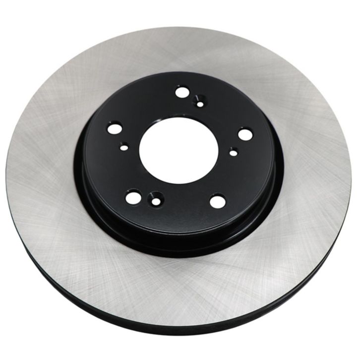 Introducing the C08111 ProSeries OE+ Brake Rotor, featuring a silver friction surface and a black central hub with mounting holes.
