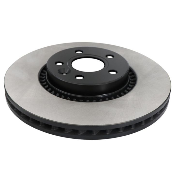 The C08203 ProSeries OE+ Brake Rotor is a vented brake disc with a black center hub and multiple mounting holes around the central opening.