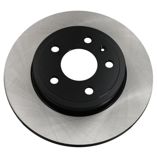 A close-up of the C08227 ProSeries OE+ Brake Rotor, featuring a metallic finish, a black center hub, and several mounting holes.