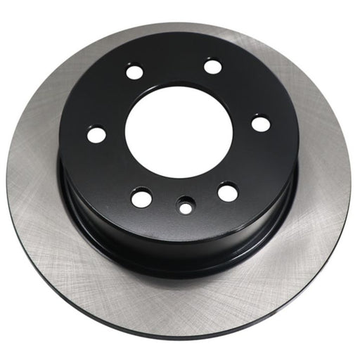 The C08371 ProSeries OE+ Brake Rotor is a metal brake disc featuring a black center and five holes around the inner ring, designed for use in vehicle braking systems.