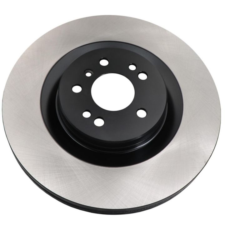 Close-up of the C08449 ProSeries OE+ Brake Rotor, featuring a metallic silver outer edge and a black inner hub with multiple bolt holes.