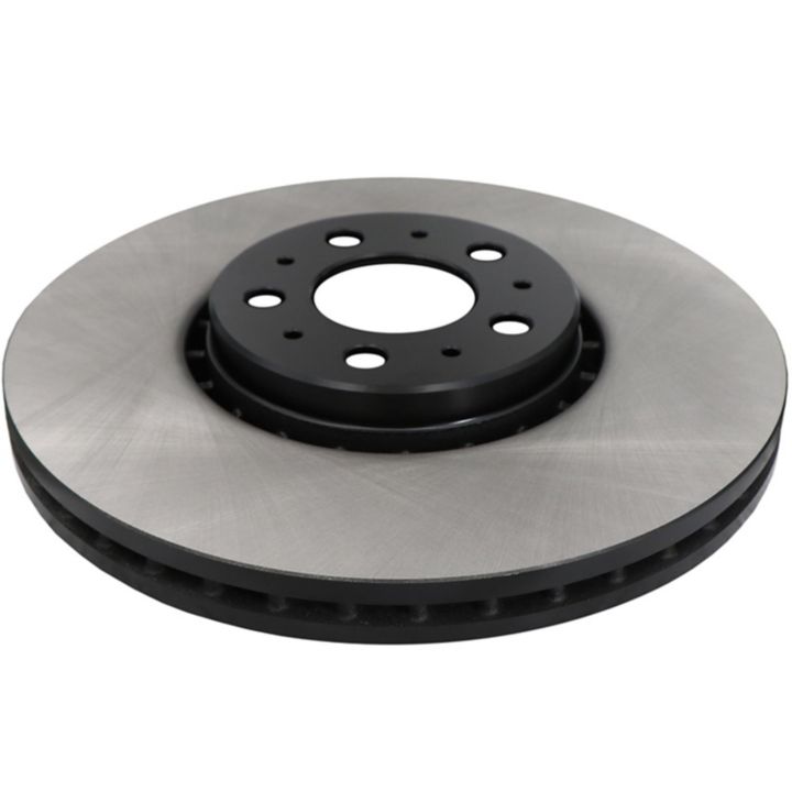The C08586 ProSeries OE+ Brake Rotor on a white background, featuring a silver outer disc and a black central hub with holes.