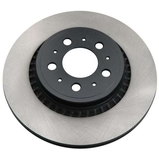 The C08630 ProSeries OE+ Brake Rotor, featuring a black central hub and a silver outer ring, viewed from above.