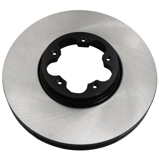 The C08722 ProSeries OE+ Brake Rotor is a single car brake rotor with a silver disc and black center, featuring four mounting holes.
