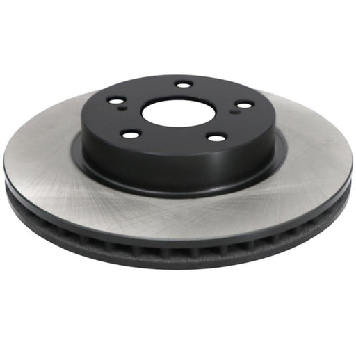 A single C08852 ProSeries OE+ Brake Rotor featuring a black hub and a metallic, machined surface, viewed from a slight angle.