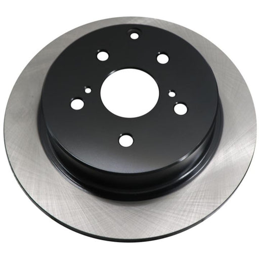 A C09033 ProSeries OE+ Brake Rotor in black and silver featuring multiple holes for mounting.