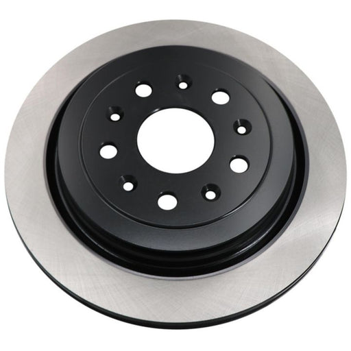 Close-up of the C09262 ProSeries OE+ Brake Rotor with a black center and silver outer ring.