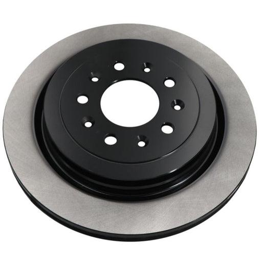 A close-up of the C09286 ProSeries OE+ Brake Rotor, showcasing a silver outer ring and a black inner section with multiple bolt holes.