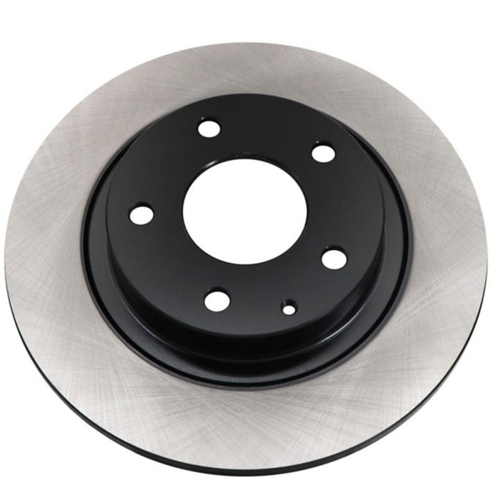 The C09361 ProSeries OE+ Brake Rotor is a metal brake disc that features a black central hub, a silver outer ring, and several mounting holes.