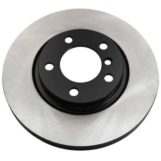 The C09569 ProSeries OE+ Brake Rotor is a silver metallic automotive brake disc rotor featuring a black center and multiple evenly spaced holes.