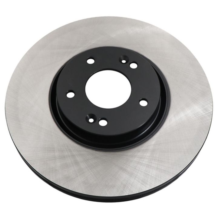 The C09651 ProSeries OE+ Brake Rotor features a shiny, metallic finish and five mounting holes in the center.