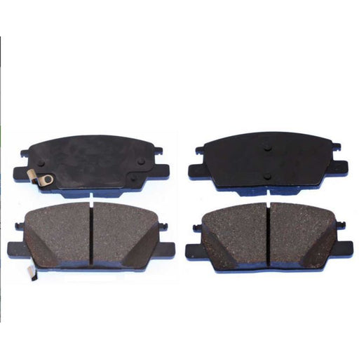 Four BFD1913CR ProSeries OE Brake Pads, including two with friction material and two plain backing plates, arranged in two rows.