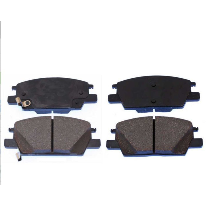 Four BFD1913CR ProSeries OE Brake Pads, including two with friction material and two plain backing plates, arranged in two rows.