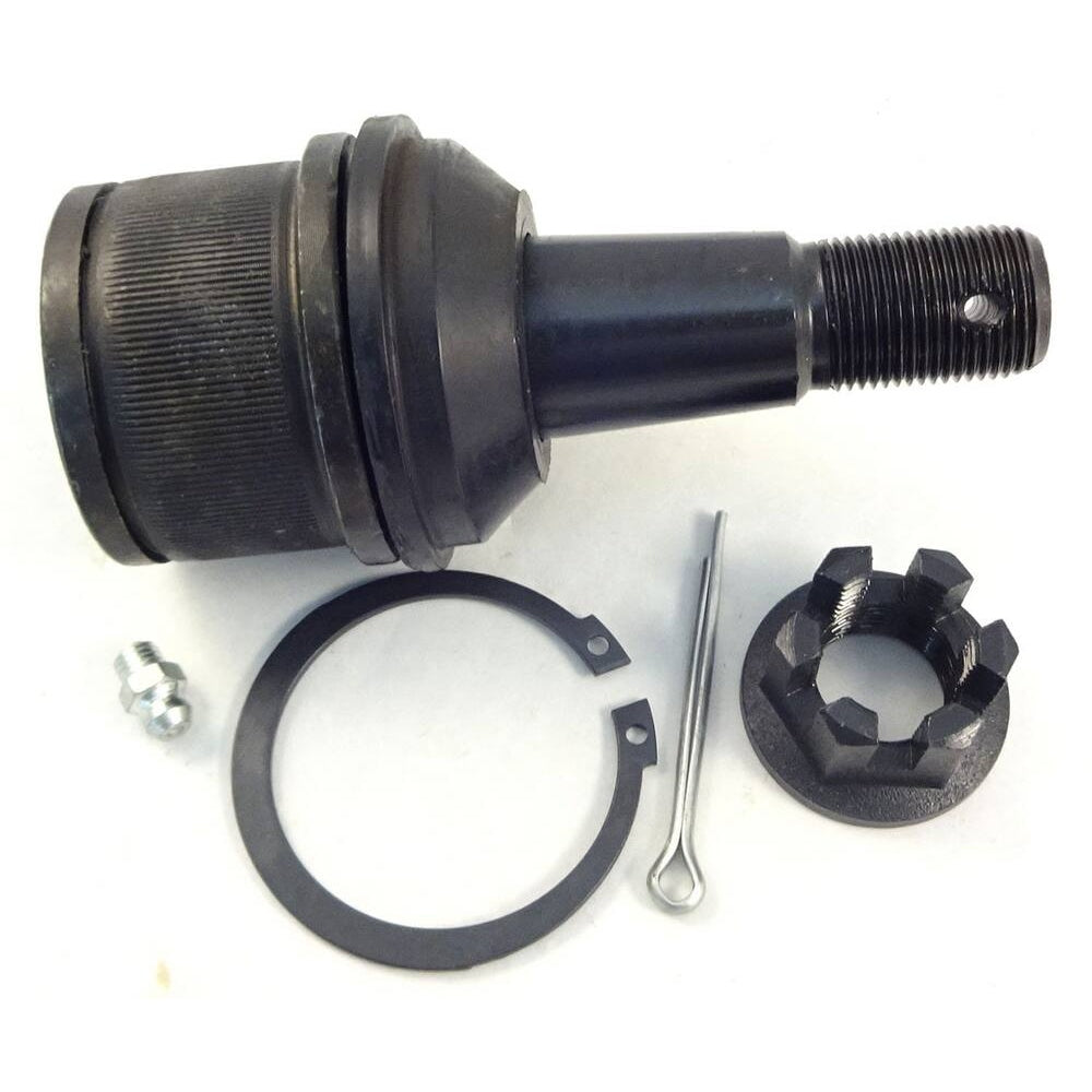 Close-up of the 3047465 Pro-Series OE Ball Joints assembly kit, featuring a ball joint, nut, bolt, snap ring, and cotter pin.