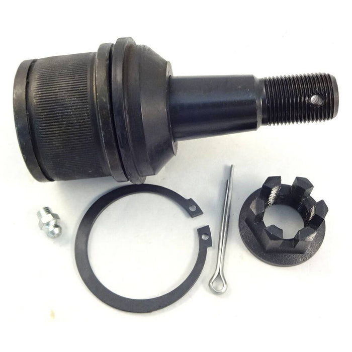 Close-up of the 3047465 Pro-Series OE Ball Joints assembly kit, featuring a ball joint, nut, bolt, snap ring, and cotter pin.
