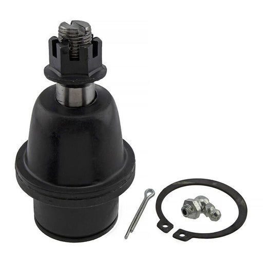 The 35480149 Pro-Series OE Ball Joints come equipped with a cotter pin, a circular retainer ring, and a compact assembly of metal hardware.