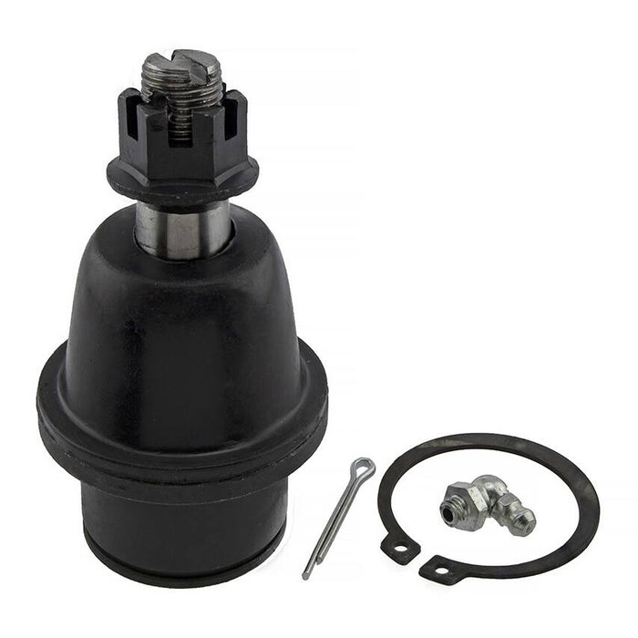 The 35480149 Pro-Series OE Ball Joints come equipped with a cotter pin, a circular retainer ring, and a compact assembly of metal hardware.