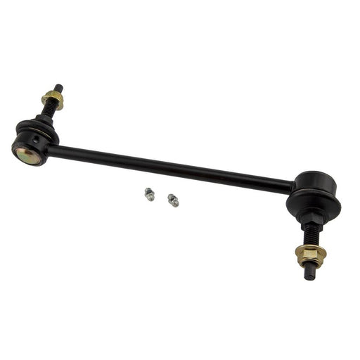 An image of the 35480899 Pro-Series OE Stabilizer Link Kit, featuring a black stabilizer link and two accompanying bolts on a white background.