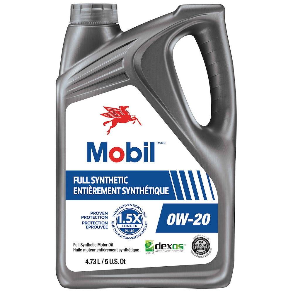 Mobil Full Synthetic 0W-20 Motor Oil, 4.73L