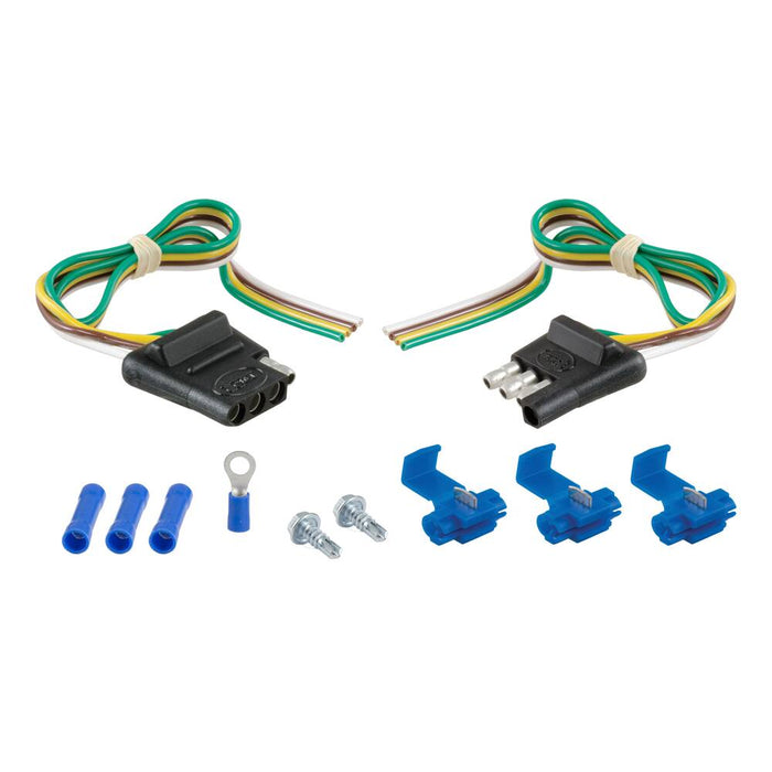 58344 4-Way Flat Connector Plug & Socket with 12 Wires & Hardware