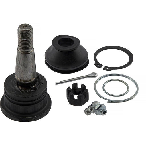 The 4330859035 Pro-Series OE Ball Joints repair kit, featuring a comprehensive set of components such as a stud, seals, rings, bolts, and clips, is neatly arranged on a white background.